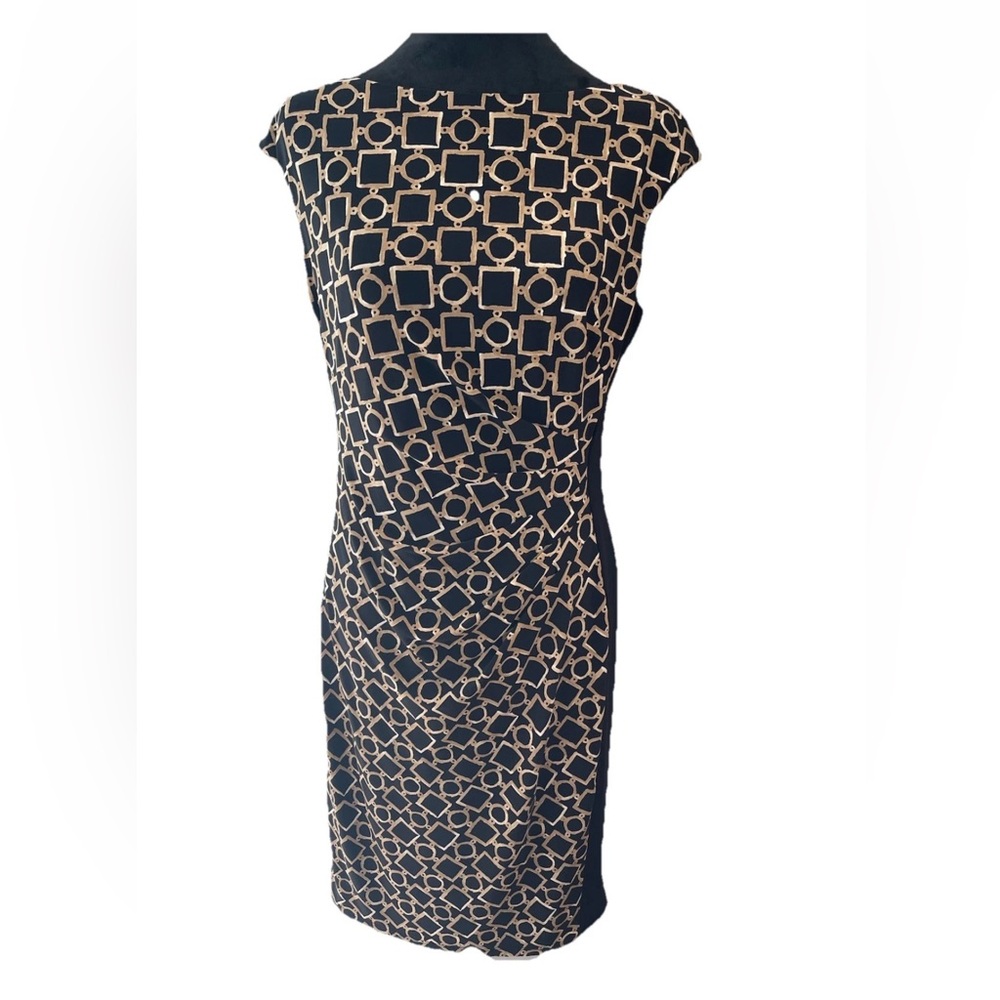 Lauren Ralph‎ Lauren faux wrap slinky stretch ladies size 10 geometric dress
